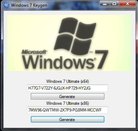Generate Product Key For Windows 7